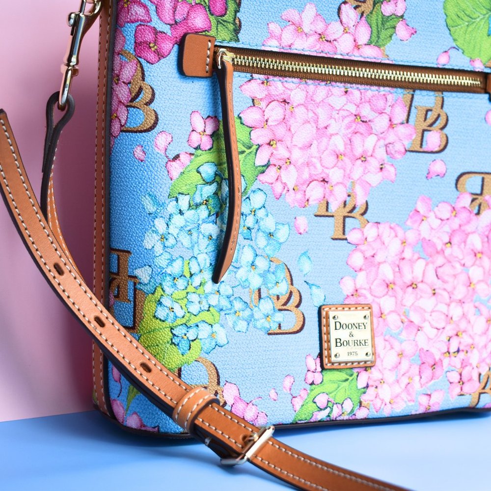 Dooney & Bourke Hydrangea Monogram Small Zip Crossbody
